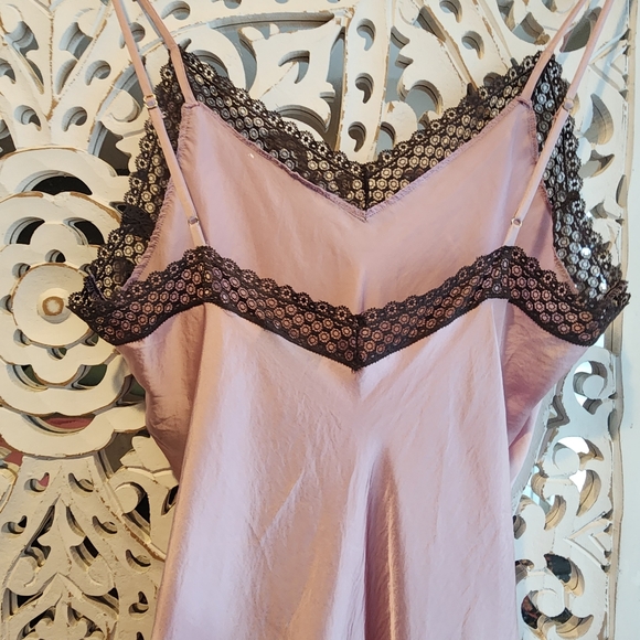 NATORI EDIT ASHLEY ICON LACE SLIP MIDI DRESS IN TEA PINK SSIZE LARGE - Picture 9 of 10